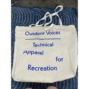 OUTDOOR VOICES Tote Bag Large Logo Cotton Canvas Shopper Tote H08
